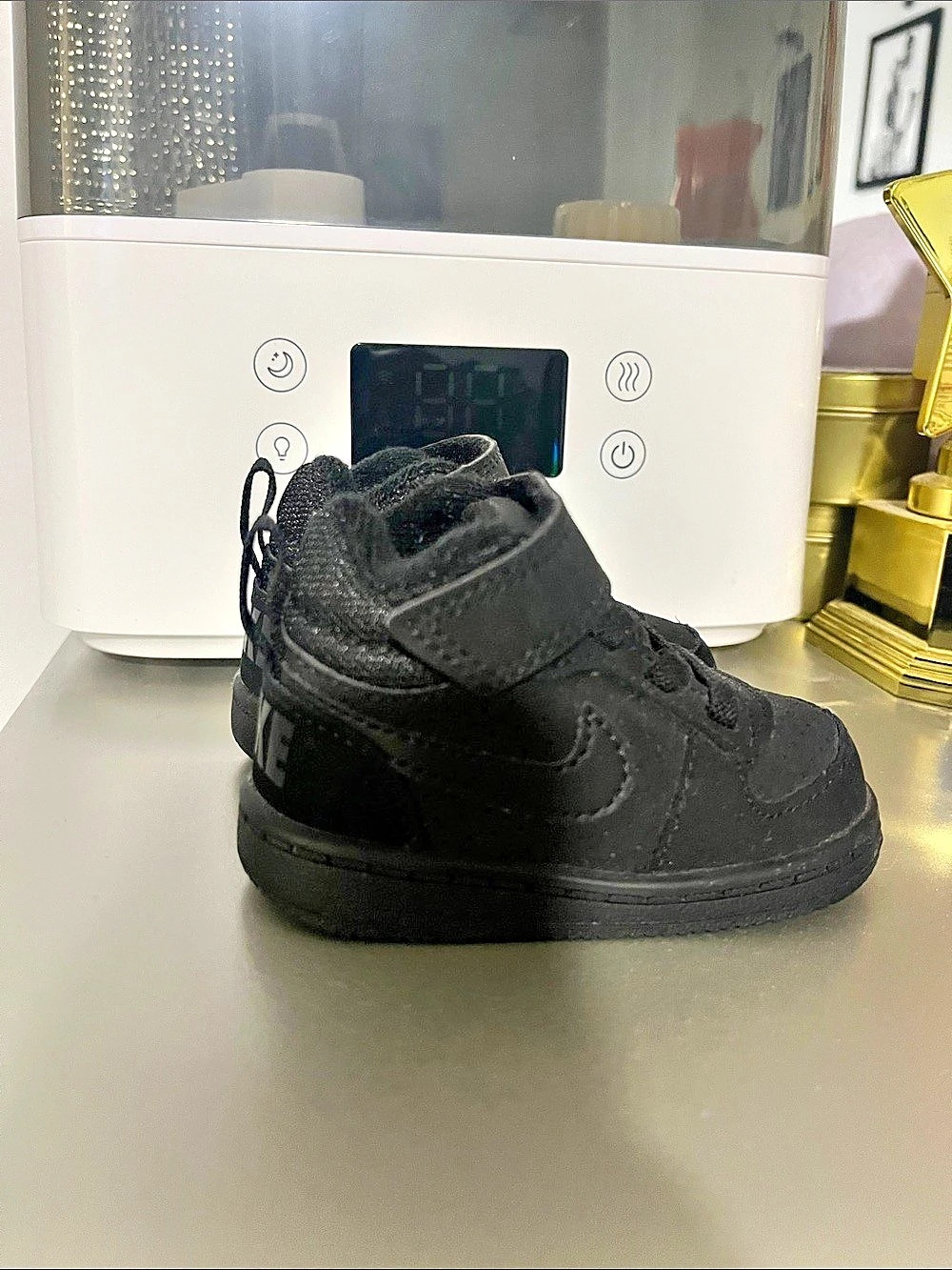 Nike Court Borough Mid 2 Baby/Toddler High-Top Sneakers Black
